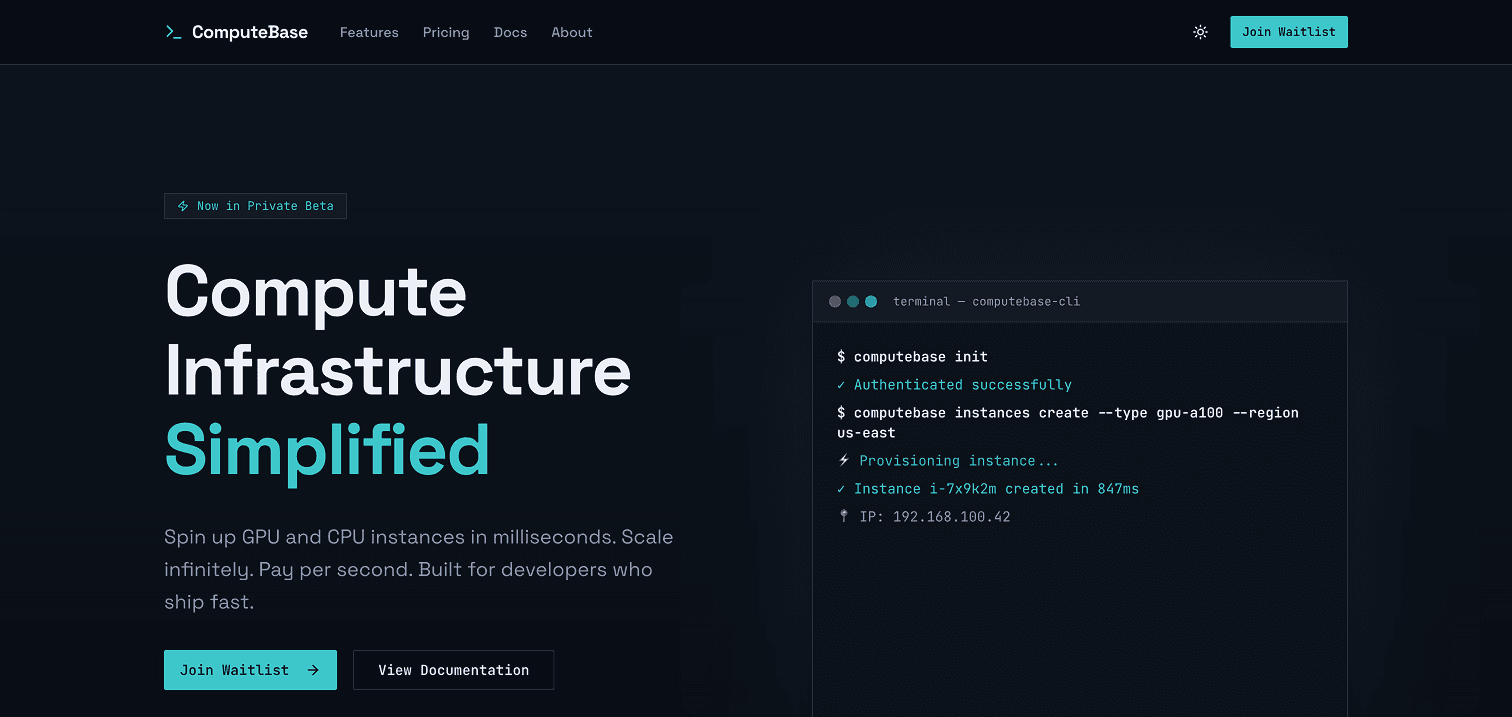 Landing Page preview